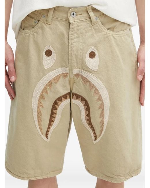 A Bathing Ape Natural Garment-Dyed Denim Shorts for men
