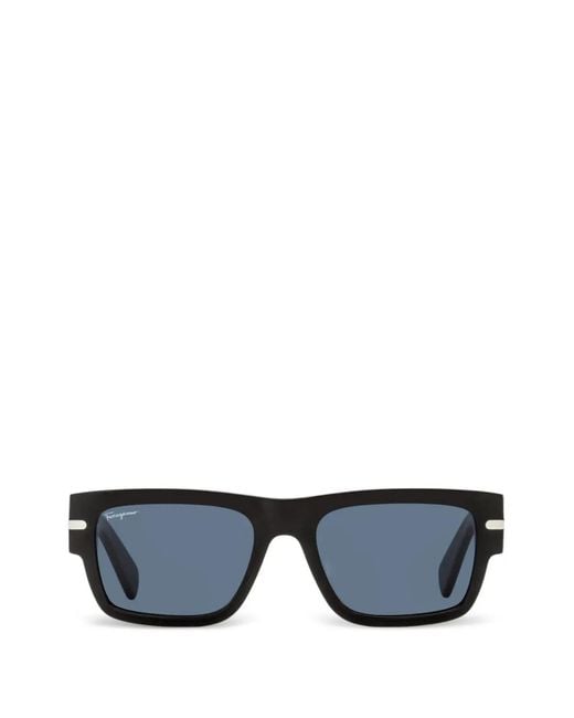 Ferragamo Eyewear Blue Rectangle-Frame Sunglasses for men