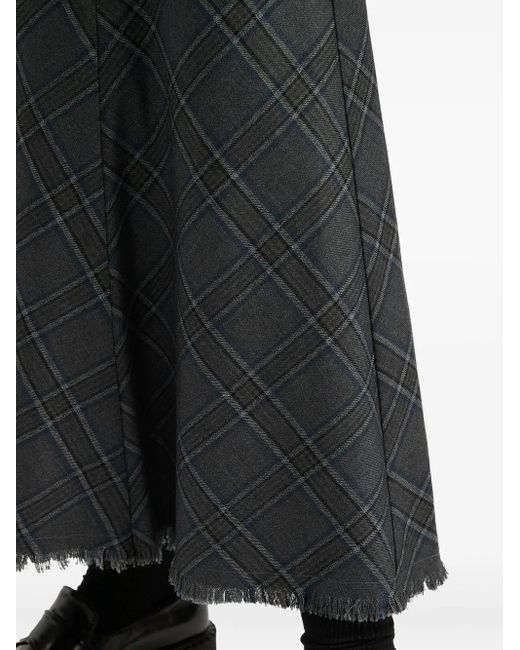 B+ AB Asymmetrische Rok Met Franje Afwerking in het Black