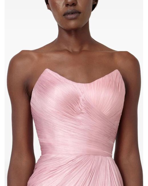 Abito Da Sera Mera Con Bordo Di Piume di IRIS SERBAN in Pink