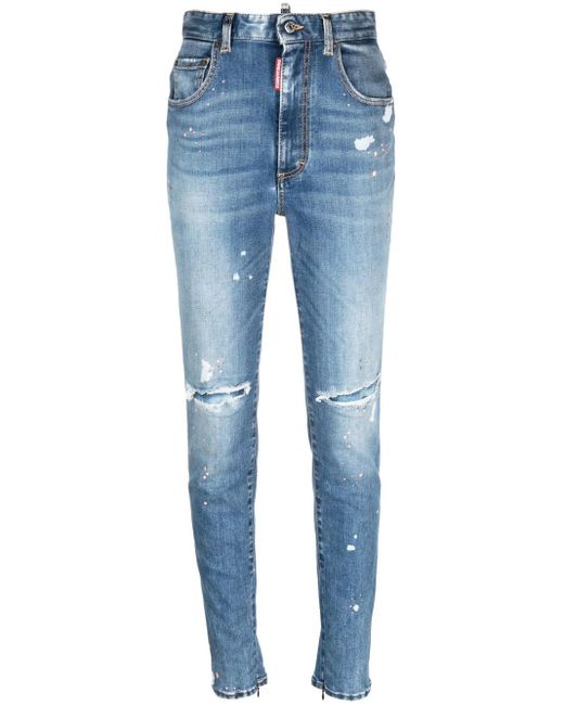 DSquared² Blue High-Rise Skinny Jeans