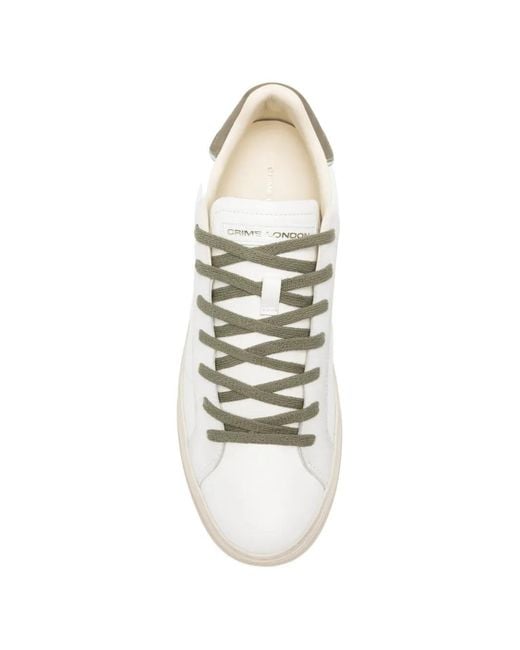 Crime London White Blade Leather Sneakers for men