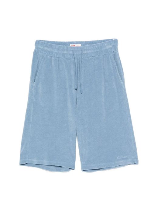 Mc2 Saint Barth Blue Randle Sponge Terry-Cloth Drawstring Shorts for men