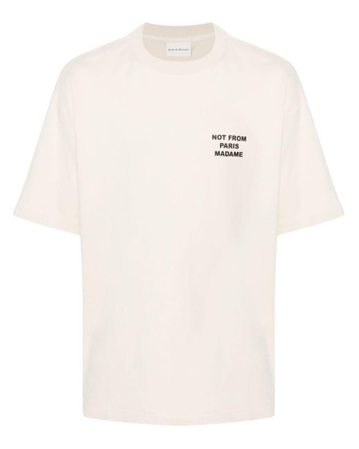Drole de Monsieur T-shirt Met Tekst in het White voor heren