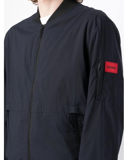 HUGO Bomberjacke Mit Logo-Patch in Blue für Herren
