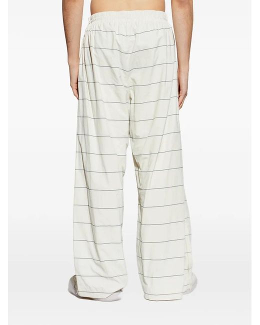 Balenciaga White Striped Logo Trousers for men