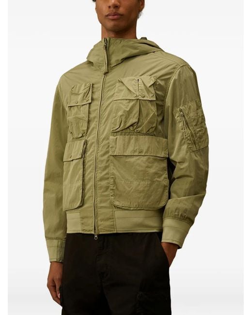 C P Company Green Chrome-R Goggle Jacket for men