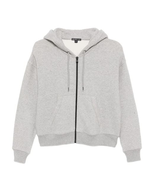 James Perse Gray Cozy Fleece Zip Hoodie