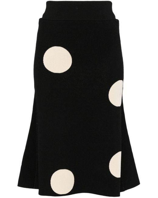 Stella McCartney Black Polka-dot Mid-rise Skirt