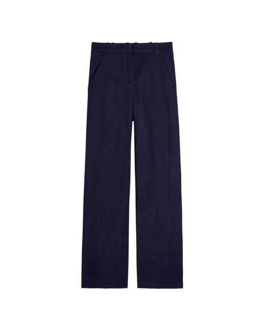 Veronica Beard Blue Crue Seam Detail Trousers