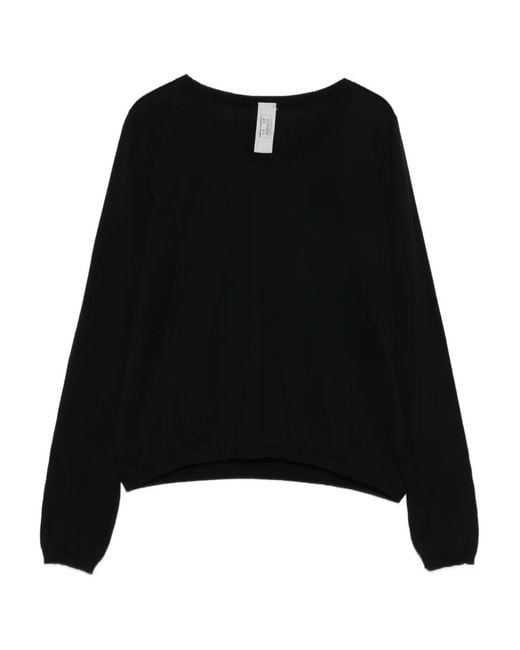 Private 0204 Black Round-Neck Sweater