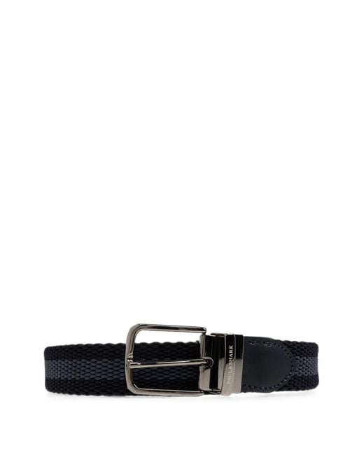 Paul & Shark White Woven Logo-Engraved Belt for men