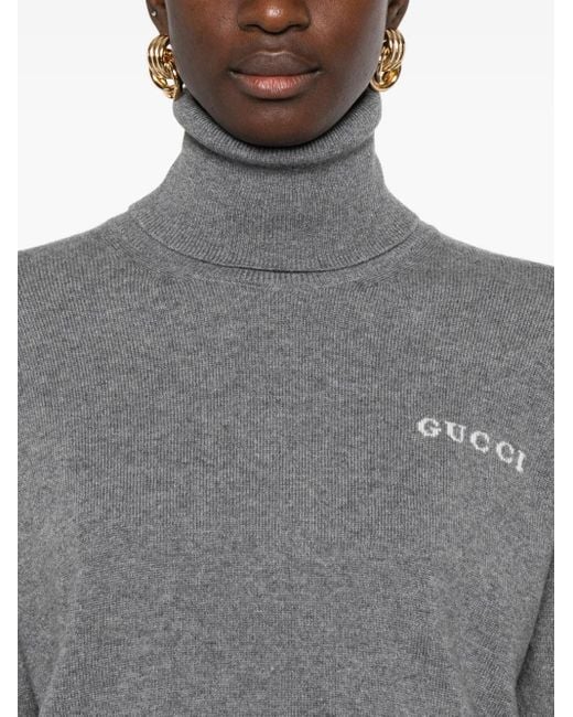 Gucci Gray Roll-Neck Sweater