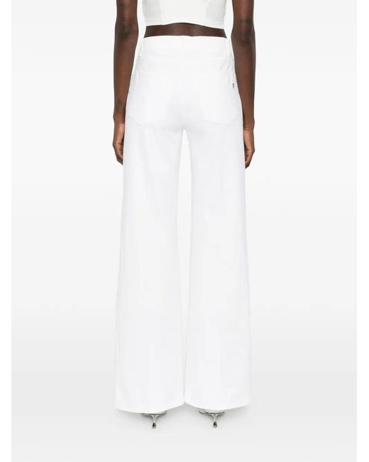 Dondup White Jean À Passants De Ceinture