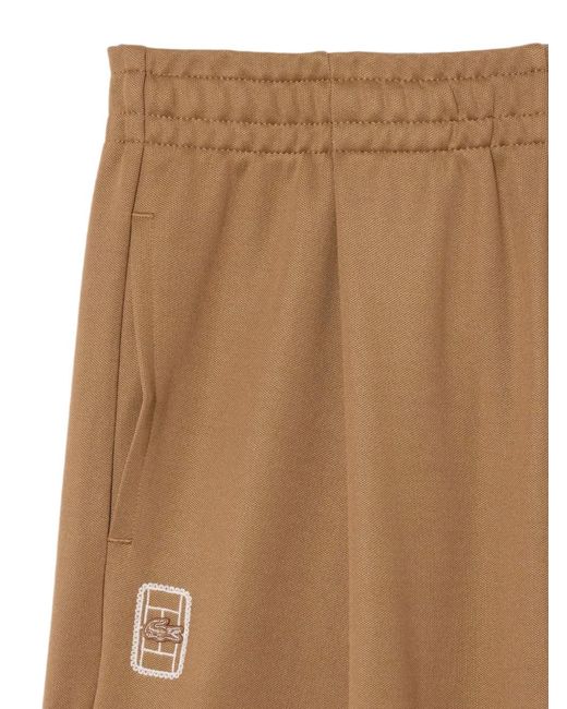 Lacoste Natural Logo-Patch Pleated Track Pants