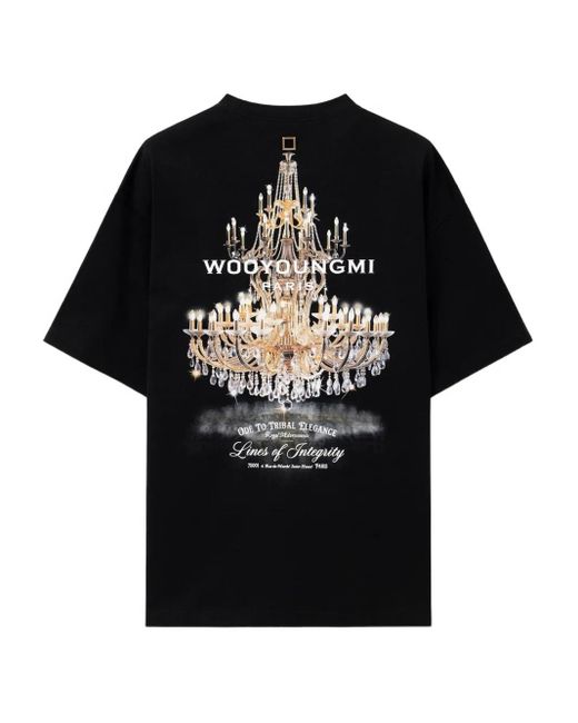 Wooyoungmi Black Chandelier-Print T-Shirt for men