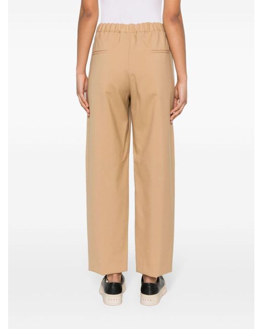 Marni Natural Cropped Wide-leg Trousers