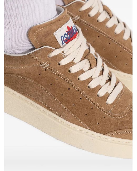 DSquared² Brown Rider Suede Low-Top Sneakers