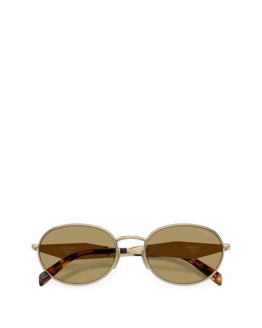 Prada Metallic Oval-Frame Sunglasses