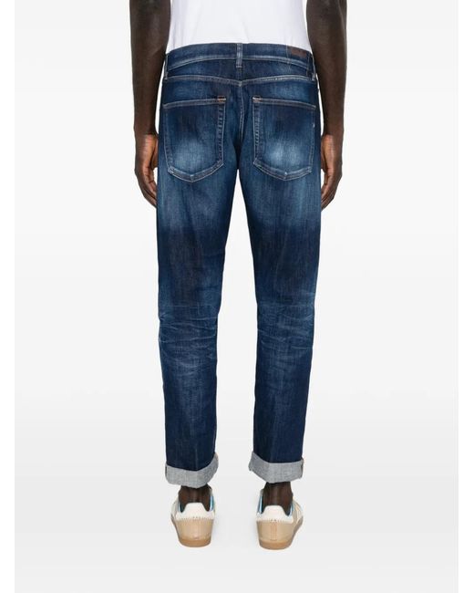 Dondup Blue Button Denim Jeans for men