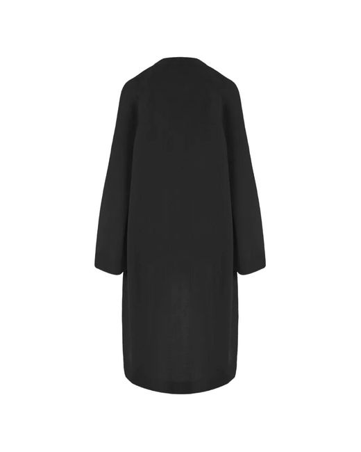 Sa Su Phi Black Open-Front Long-Sleeve Coat