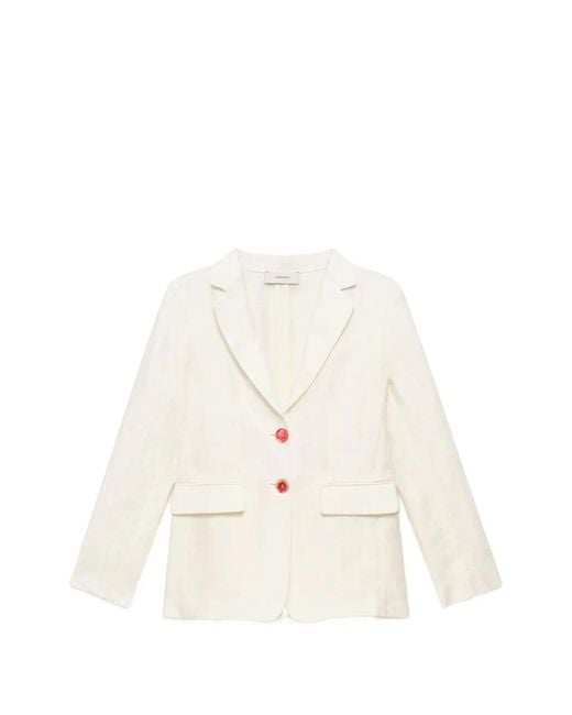 Maliparmi White Jacquard Linen-Blend Jacket
