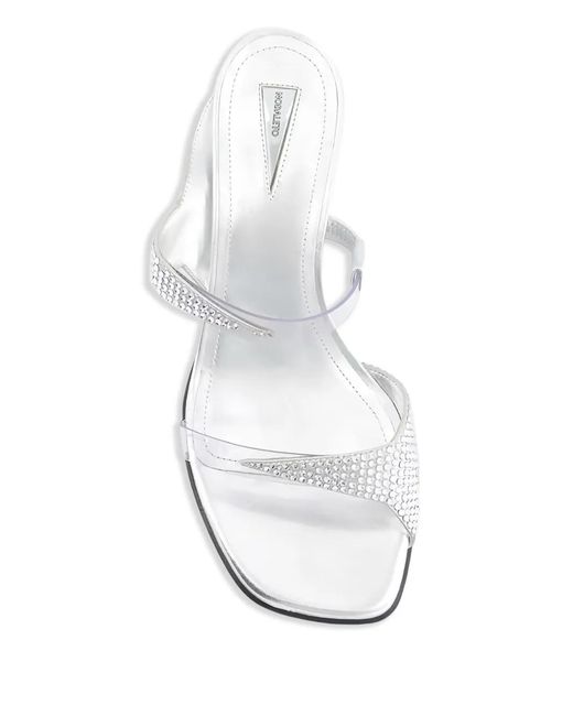 NODALETO White 50Mm Dona Luna Heeled Sandals