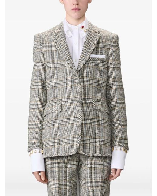 Thom Browne Gray Hunting Tweed Armband Blazer