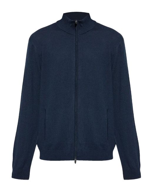 EA7 Blue Zip Cardigan for men