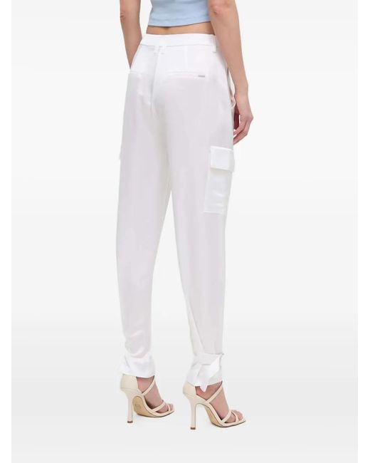 Guess White Buckle-Detail Cargo Trousers