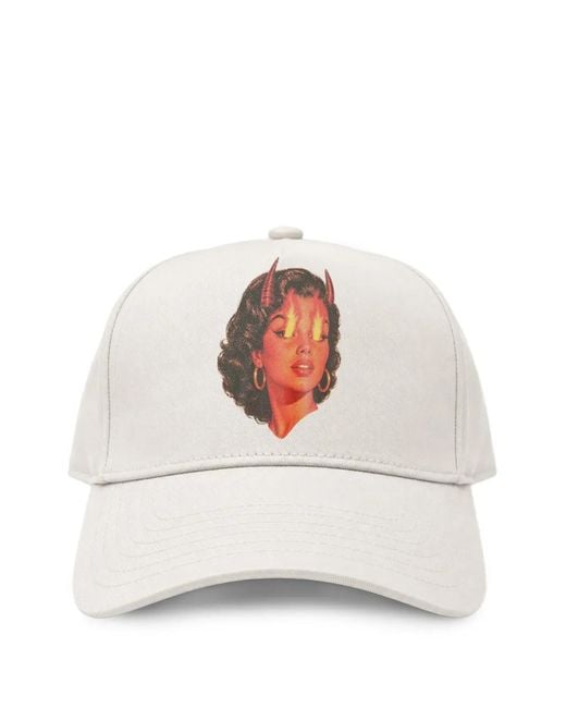 Melt White Graphic-Print Baseball Cap for men