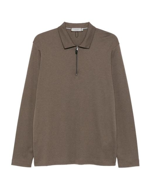 Pull À Col Zippé Canali pour homme en coloris Brown