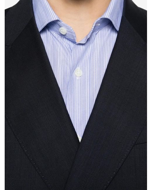 Brioni White Striped Long-Sleeve Shirt for men
