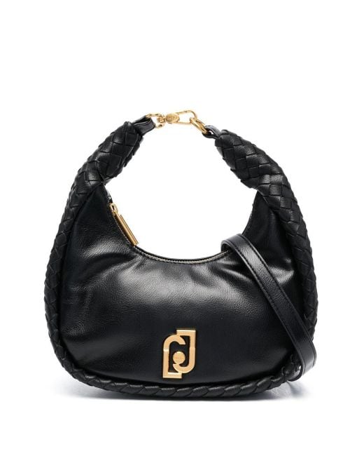 Liu Jo Black Braided Faux-leather Shoulder Bag