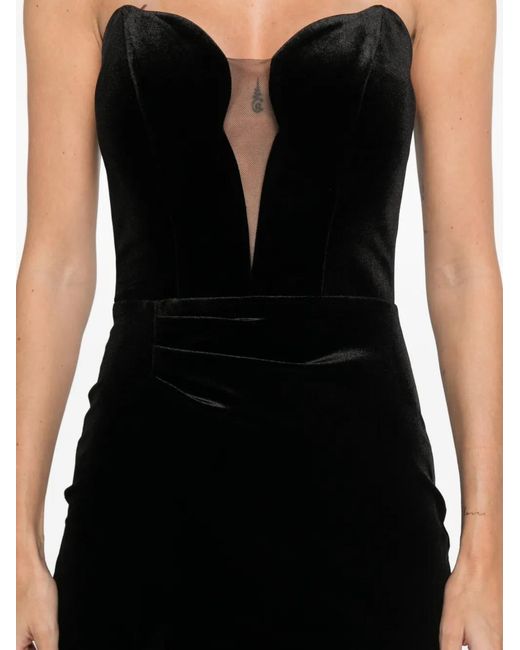 Cristallini Black Vivienne Sweetheart Velvet Maxi Dress