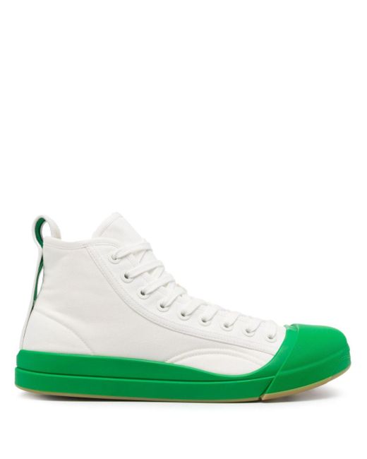 Bottega Veneta Green Vulcan Hi-top Sneakers for men