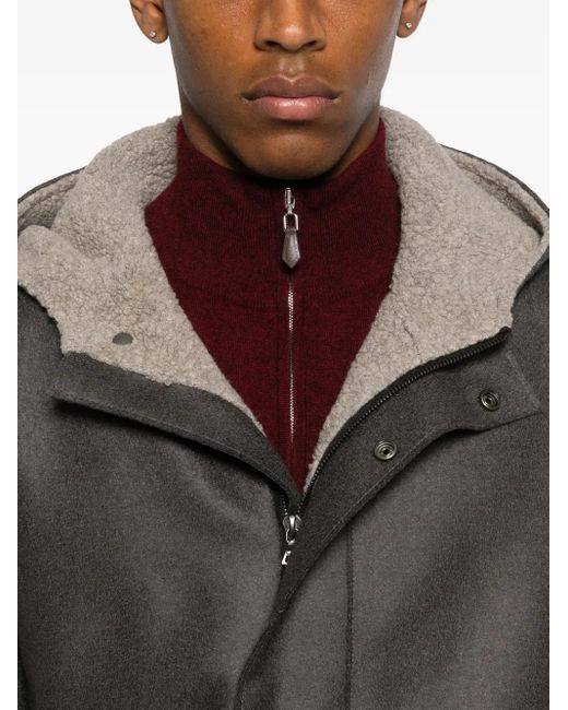 Abrigo con capucha Harris Wharf London de hombre de color Gray