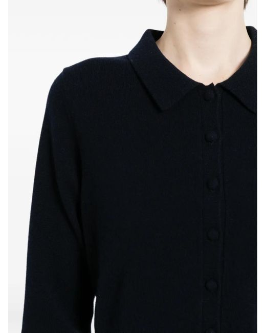 N.Peal Cashmere Black Thea Collared Cardigan