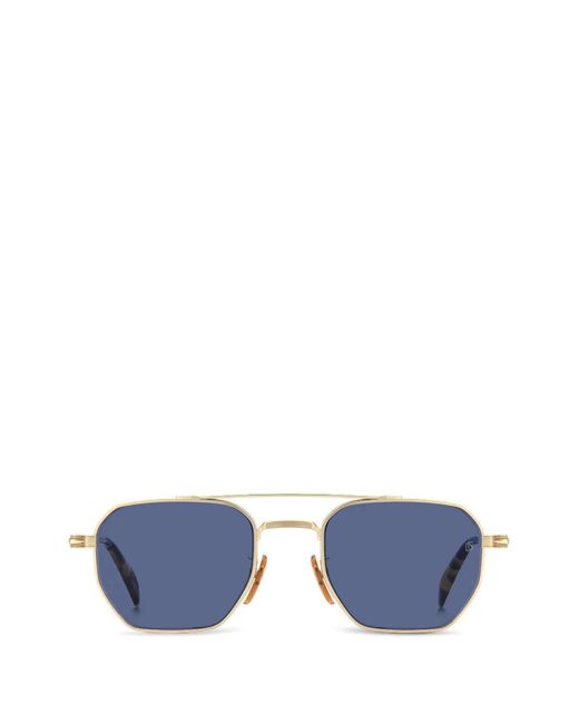 David Beckham Blue Geometric-Frame Sunglasses
