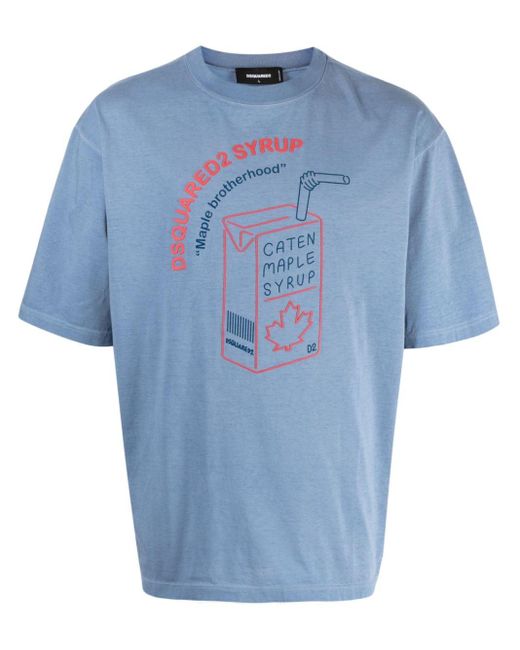 DSquared² Katoenen T-shirt Met Logoprint in het Blue voor heren