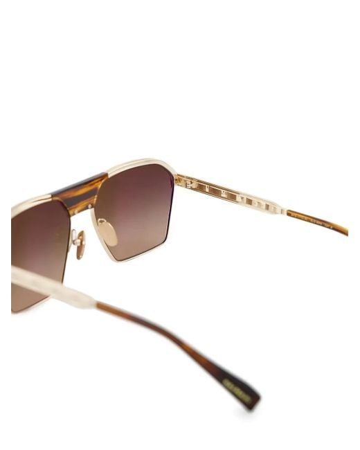 Balmain Brown Geometric-Frame Sunglasses