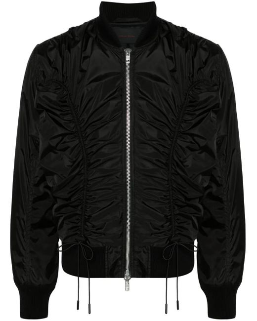 Simone Rocha Black Ruched Bomber Jacket for men