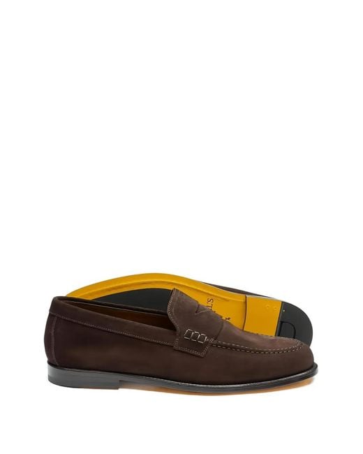Doucal's Brown Suede Penny Loafers for men