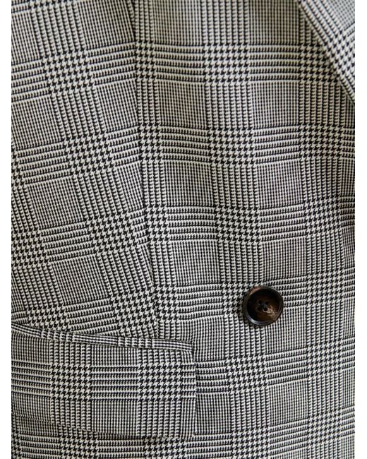 Essentiel Antwerp Blazer Met Pied-De-Poule Print En Dubbele Rij Knopen in het Gray