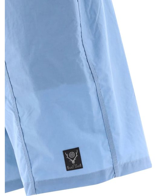 South2 West8 Shorts Met Opgestikte Zak En Ceintuur in het Blue voor heren