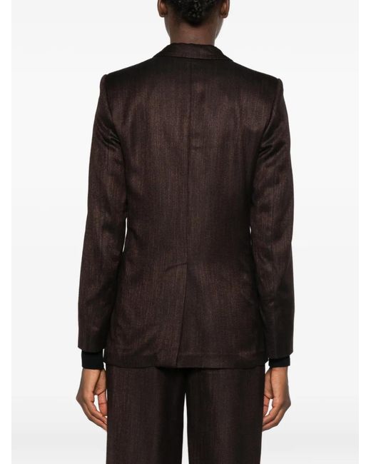 Lardini Brown Double-Breasted Peaked-Lapel Blazer