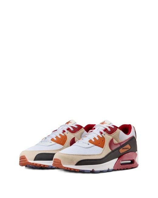 Nike Red Air Max 90 Lace-Up Fastening Sneakers for men