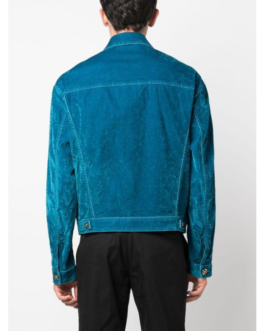 Versace Blue Medusa Velvet Jacket for men