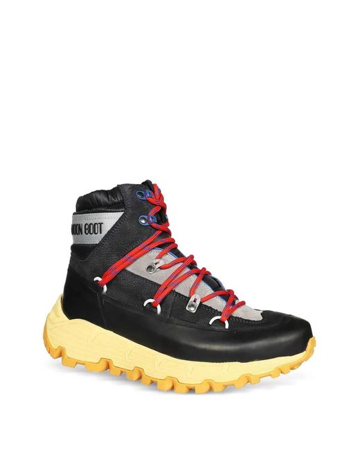 Moon Boot Black Tech Biker Ankle Boots for men