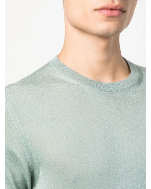 Fedeli Blue Crew Neck Jumper for men